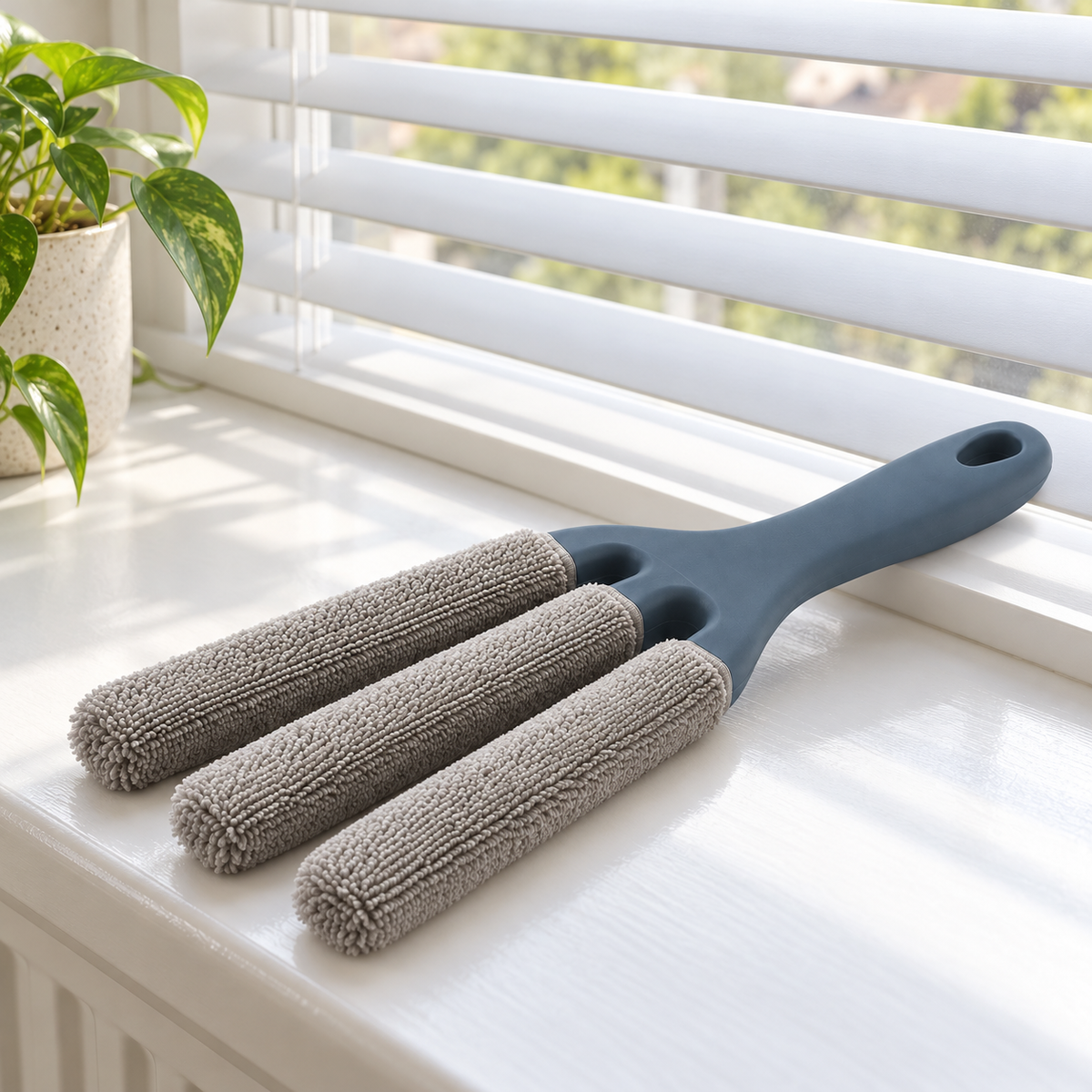 Slate Three-Finger Blind Duster